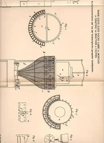 Original Patentschrift - M. Labbé de Montais in Chateau de Beauvoir b. Cloyes , 1898 , Acetylenentwickler !!!