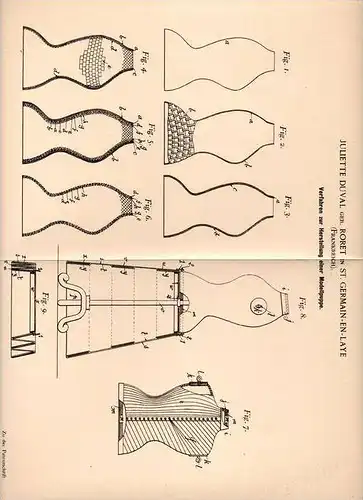 Original Patentschrift - J. Duval in St. Germain en Laye , 1899 , Herstellung von Puppen , Modellpuppen , Puppe !!!