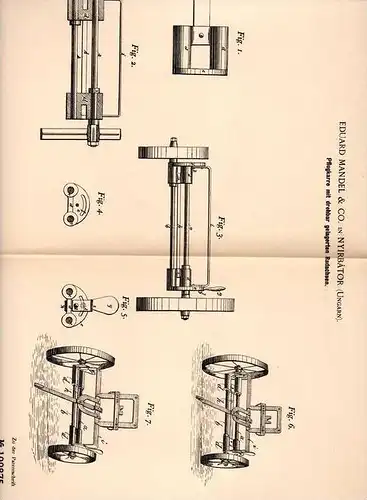 Original Patentschrift - E. Mandel & Co. in Nyirbátor , Ungarn , 1899 , Pflugkarre , Pflug , Landwirtschaft !!!