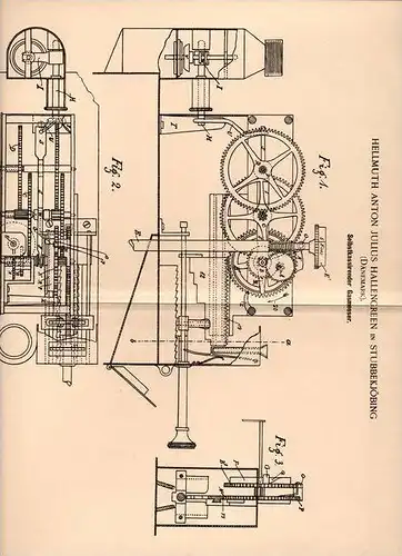 Original Patentschrift - H. Hallengreen in Stubbekøbing , Dänemark , 1898 , selbstkassierender Gasmesser , Gas !!!