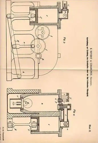 Original Patentschrift - E. Nivert in Chamonix , Savoyen , 1899 , Kreislauf für Radantrieb mit Flüssigkeit !!!