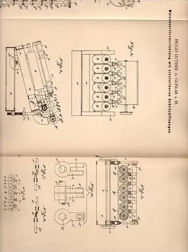 Original Patentschrift - H. Luther in Goslar a.H., 1900 , Walzen - Sortierapparat  !!!