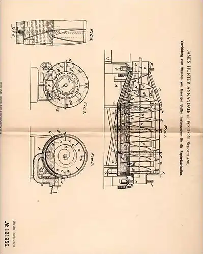 Original Patentschrift - J. Annadale in Polton , Scotland , 1900 , Machine for Paper - manufacturing , Lasswade !!!