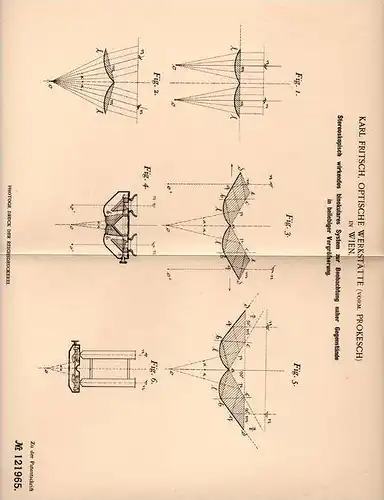 Original Patentschrift - Optische Werkstatt , K. Fritsch in Wien , 1900 , Binokulares System , Stereoskop !!!