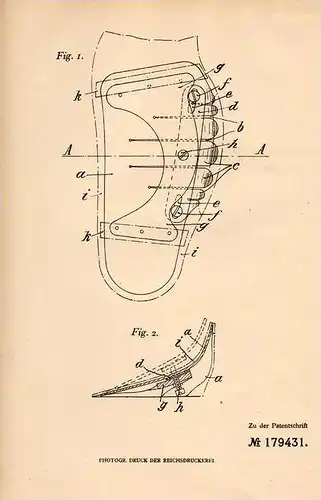 Original Patentschrift - Apparat zur Plattfuß - Behandlung , 1905 , Curt Jahn in Frankfurt a.M., Plattfüße , pes planus