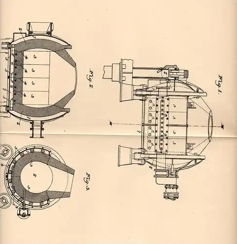 Original Patentschrift - Ch. Allen in Butte , Silverbow , Montana , 1905 , Kupfer - Bessemerofen !!!