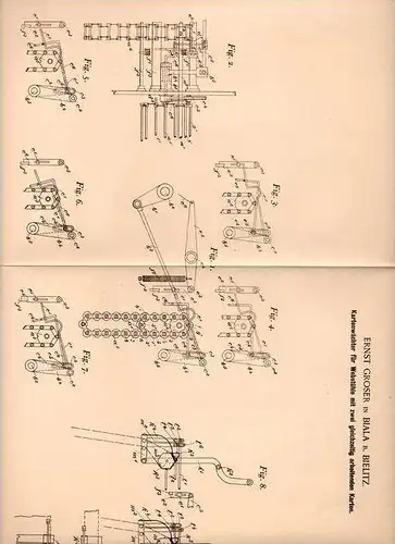 Original Patentschrift - E. Groser in Biala b. Bielitz , 1902 , Kartenwächter für Webstuhl , Weberei !!!