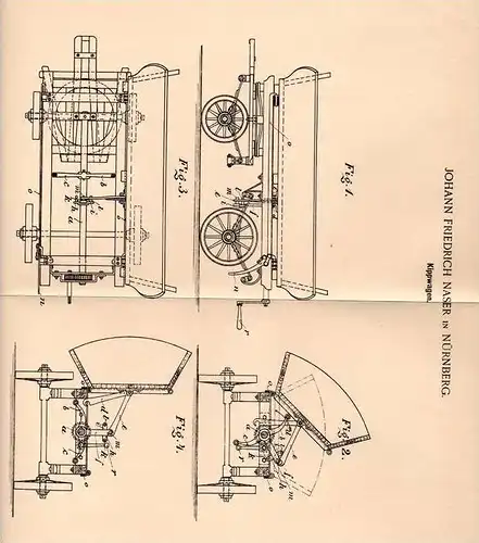 Original Patentschrift - Kippwagen , Kipper , 1902 , J. Naser in Nürnberg !!!