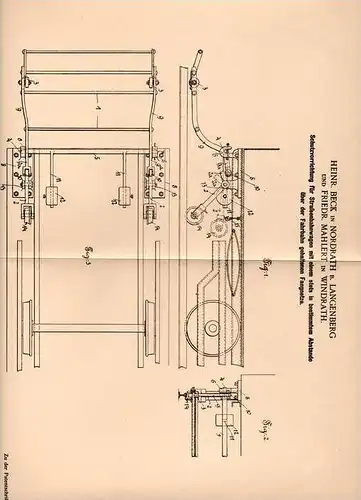 Original Patentschrift - F. Mahlert in Windrath und Nordrath b. Langenberg , 1901 , Straßenbahn - Schutzvorrichtung !!!