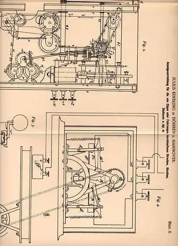 Original Patentschrift - J. Kindling in Döhren b. Hannover , 1901 , Anzeige der Stationen für Züge und Fahrzeuge !!!