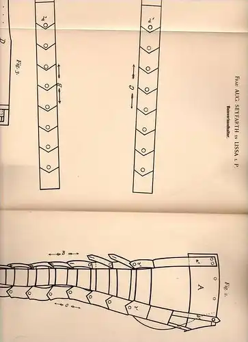 Original Patentschrift - Aug. Seyfarth in Lissa i.P., 1897 . Beinverband - Halter , Verband !!!