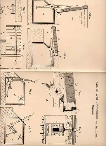 Original Patentschrift - K. Schmohl in Ziegenhain , Bez. Cassel , 1900 , Klappenwehr , Wehr , Stau , Staudamm, Fluss !!!