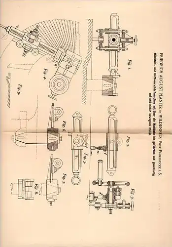 Original Patentschrift - F. Planitz in Wildenfels i.S. , Post Fährbrücke i.S., 1900 , Mühlstein - Schärfmaschine , Mühle