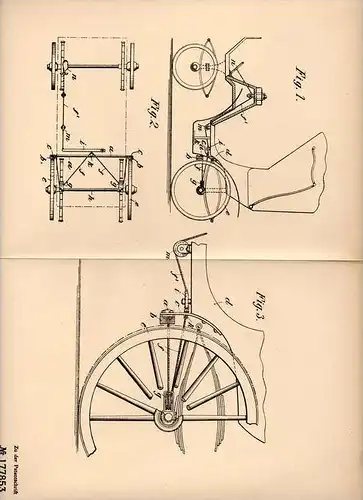 Original Patentschrift - Bremse für Wagen , Kutsche , 1905 , R. Himmel in Berlin , Pferdekutsche , Droschke !!!