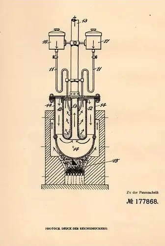 Original Patentschrift - E. Szabados in Kaposvar und Budapest , 1904 , Gaserzeuger für flüssige Brennstoffe !!!