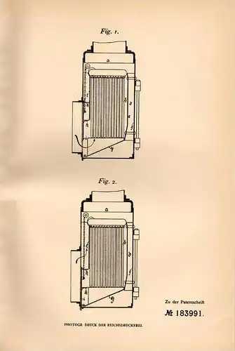 Original Patentschrift - W. Platz in Weinheim a.d. Bergstraße , 1906 , Heizkessel - Überhitzungsbehälter !!!