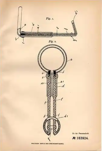 Original Patentschrift - Instrument für Harnröhre , Penis , 1906 , H. Brandt in Stettin , Glied , Arzt , Urulogie !!!