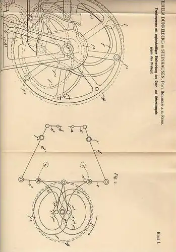 Original Patentschrift - W. Dünkelberg in Steinhausen , Post Bommern a.d. Ruhr , 1899 , Trockenpresse , Presse !!!