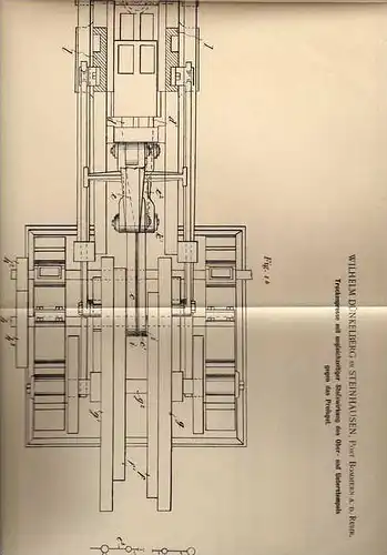 Original Patentschrift - W. Dünkelberg in Steinhausen , Post Bommern a.d. Ruhr , 1899 , Trockenpresse , Presse !!!