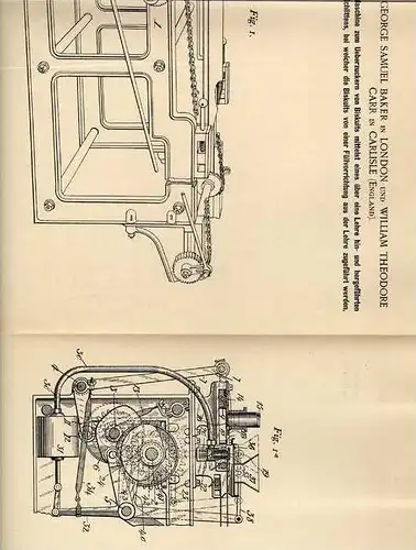 Original Patentschrift - W. Carr in Carlisle und London , 1900 , Biskuit - Maschine , Biscuit , Conditor , Bäckerei !!!