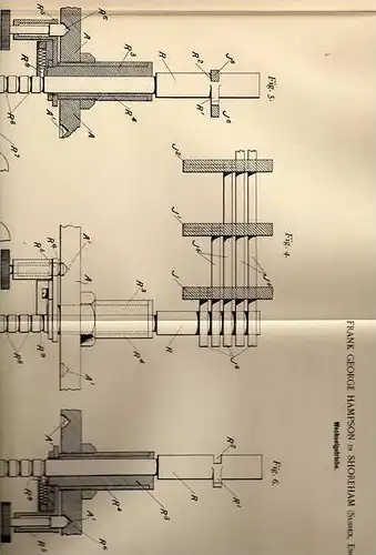 Original Patentschrift - F. Hampson in Shoreham , Sussex , 1898 , Getriebe , Wechselgetriebe für Automobile !!!