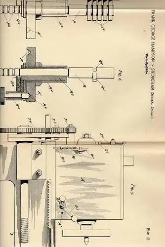 Original Patentschrift - F. Hampson in Shoreham , Sussex , 1898 , Getriebe , Wechselgetriebe für Automobile !!!