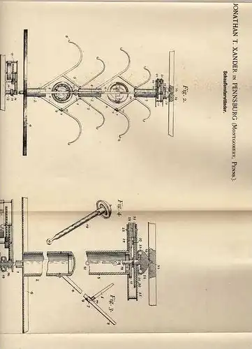 Original Patentschrift - J. Xander in Pennsburg , Pennsylvania , 1899 , Schaufensterständer , Jeweler !!!