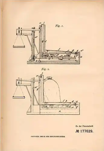 Original Patentschrift - Otto Gloy in Gollnow / Goleniów , 1906 , Brückenwaage , Waage !!!