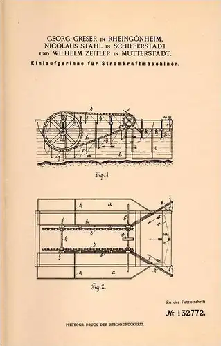 Original Patentschrift - W. Zeitler in Mutterstadt , Schifferstadt und Rheingönheim , 1901 , Strom - Kraftmaschine !!!