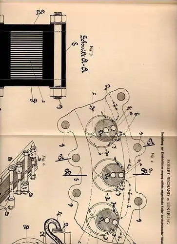 Original Patentschrift - R. Wichand in Lüneburg , 1900 , Elektricitätserzeugung , Elektricität !!!