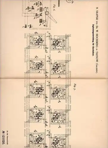 Original Patentschrift - Dr. W. Hochberg in Tarnow , Galizien , 1899 , Eisenbahn - Deckungsapparat !!!