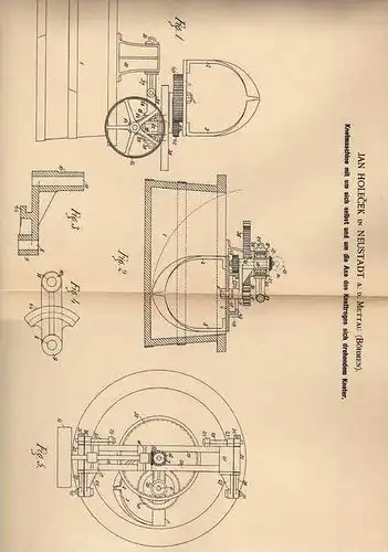 Original Patentschrift - J. Holecek in Neustadt a.d. Mettau , Böhmen , 1901 , Knetmaschine , Mischmaschine !!!