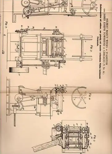 Original Patentschrift - Zündholz - Maschine , 1901 , H. Weeks in Evanston und Chicago , Streichholz , Streichhölzer !!!