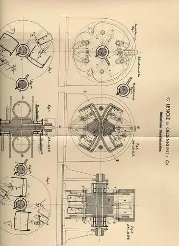 Original Patentschrift - G. Lemcke in Oldenburg i. Gr., 1898 , Dampfmaschine !!!