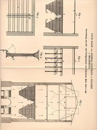 Original Patentschrift - L. Haase in Irxleben b. Magdeburg , 1899 , Trockenapparat für Schnitzel , Rüben , Malz , Holz !