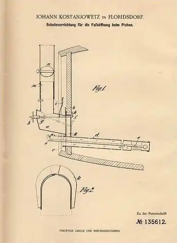 Original Patentschrift - J. Konstanjowetz in Floridsdorf , 1902 , Schutz für Fässer , Bierfass !!!