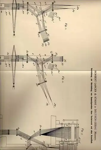 Original Patentschrift - N. Langer & Söhne in Deutsch - Liebau , 1898 , Damastgewebe - Herstellung , Weberei !!!