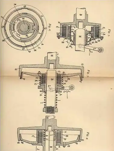 Original Patentschrift - C. Arbey in Besancon , 1904 , Bremse oder Kupplung mit Reibscheiben !!!