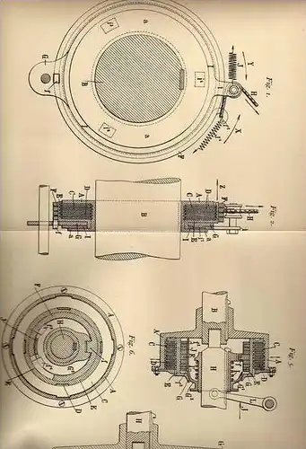 Original Patentschrift - C. Arbey in Besancon , 1904 , Bremse oder Kupplung mit Reibscheiben !!!