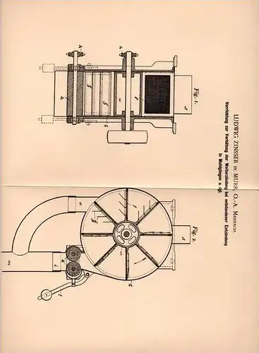Original Patentschrift - L. Zinsser in Murr , O.-A. Marbach , 1902 , Zündung von Mahlgängen , Mühle !!!