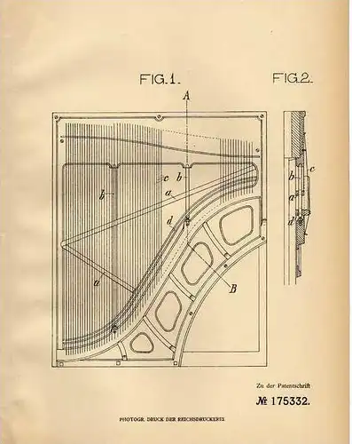Original Patentschrift - Hegeler & Ehlers in Oldenburg i. Gr. , 1905 , Rahmen für Klavier , Piano !!!