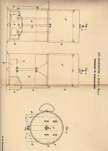 Original Patentschrift - J. Kraesmeyer in Elsen i. Westf., 1900 , Schutzmantel für Acetylenentwickler , Acetylen !!!