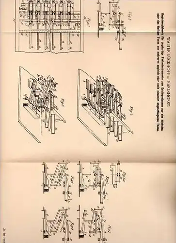 Original Patentschrift - W. Lückhoff in Karlshorst , 1900 , Orgel , Hamonium , Tasteninstrument !!!