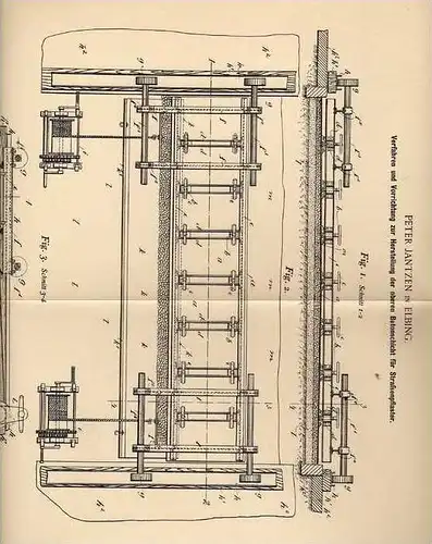 Original Patentschrift - P. Jantzen in Elbing , 1897 , Betonschicht für Straßenpflaster , Strassenbau , Beton , Pflaster