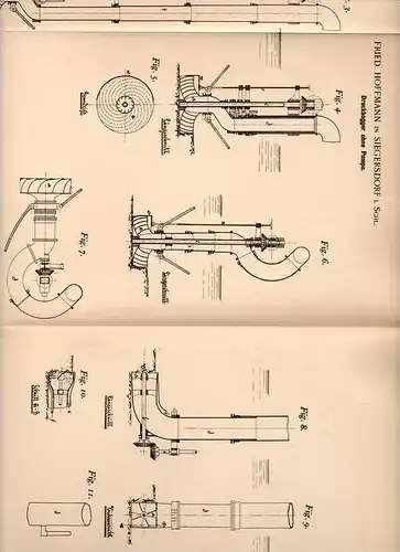 Original Patentschrift - F. Hoffmann in Siegersdorf b. Naumburg a. Queis i. Schl., 1899 , Bagger , Druckbagger !!!