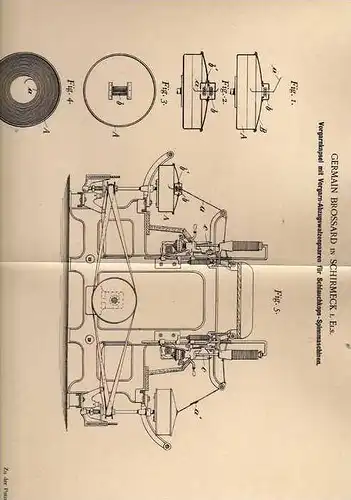 Original Patentschrift - Germain Brossard in Schirmeck i. Elsass , 1900 , Spinnmaschine , Spinnerei !!!