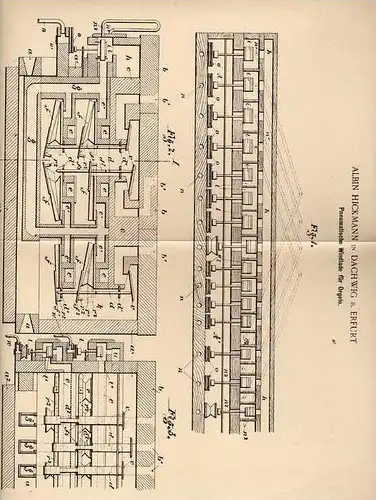 Original Patentschrift - A. Hickmann in Dachwig b. Erfurt , 1898 , Orgel , pneumatische Windlade !!!