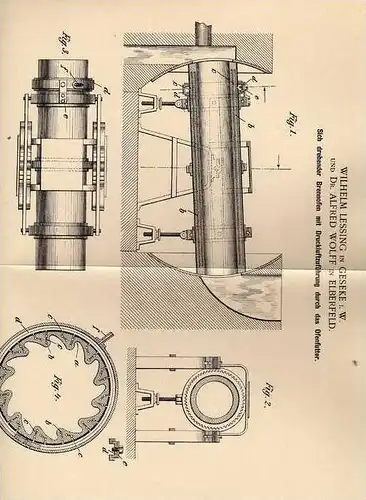 Original Patentschrift - W. Lessing in Geseke i.W., 1899 , Brennofen für Erden und Chemikalien !!!