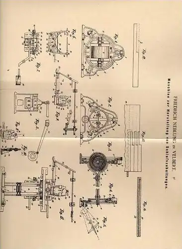 Original Patentschrift - F. Neblung in Velbert , 1900 , Maschine für Schlösser , Schloßzuhaltungen !!!