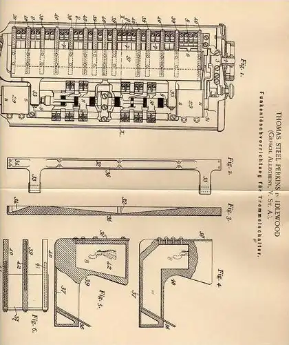 Original Patentschrift - T. Perkins in Idlewood , USA , 1900 , Löschapparat für Trommelschalter , Elektromotor !!!